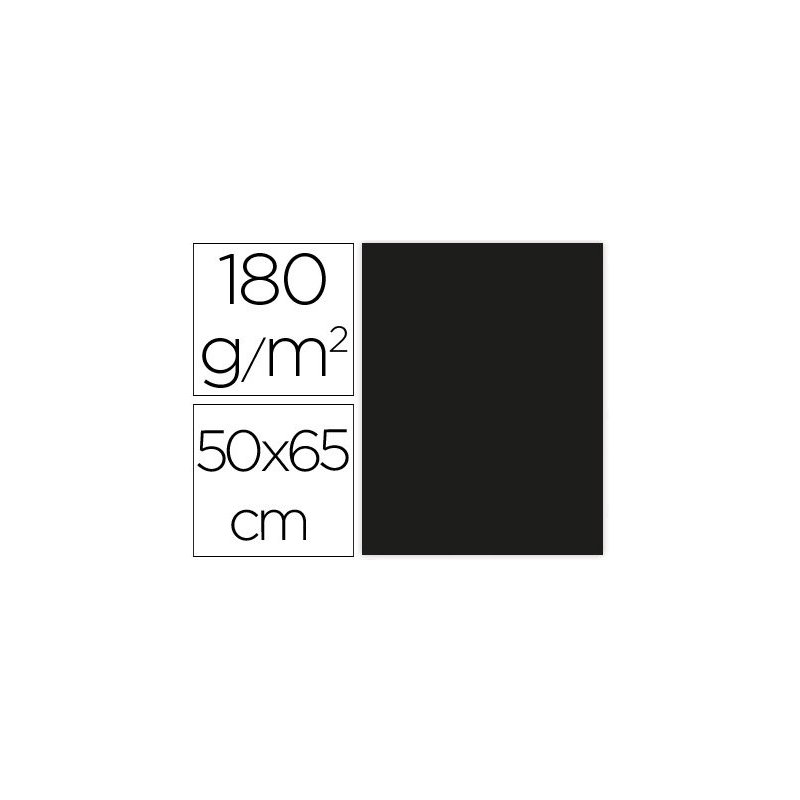 Cartulina liderpapel 50x65 cm 180g m2 negro paquete de 25