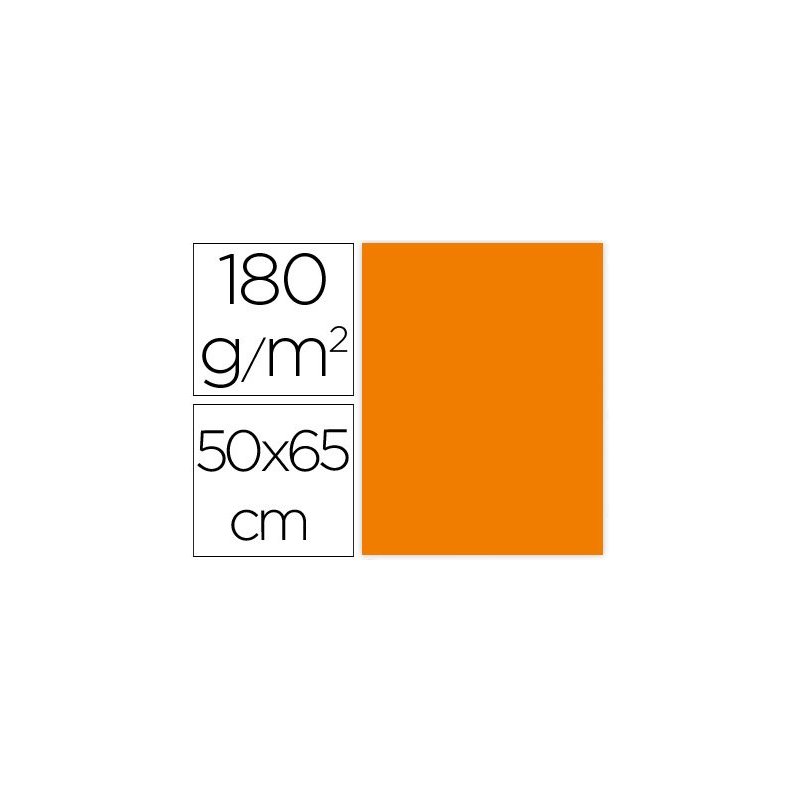 Cartulina liderpapel 50x65 cm 180g m2 naranja fuerte paquete de 25