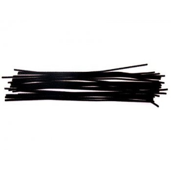 Varillas de chenilles unicolor negro 50 cm x 0,6 mm blister de 15 unidades