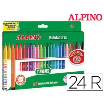 Rotulador alpino standard caja de 24 colores