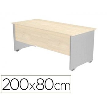 Mesa oficina rocada serie work 200x80 cm acabado ab04 aluminio blanco