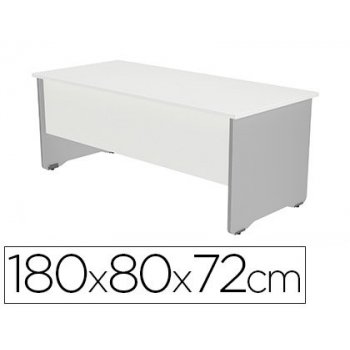 Mesa oficina rocada serie work 180x80 cm acabado ab04 aluminio blanco