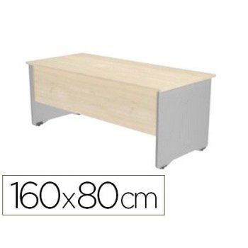 Mesa oficina rocada serie work 160x80 cm acabado ab04 aluminio blanco