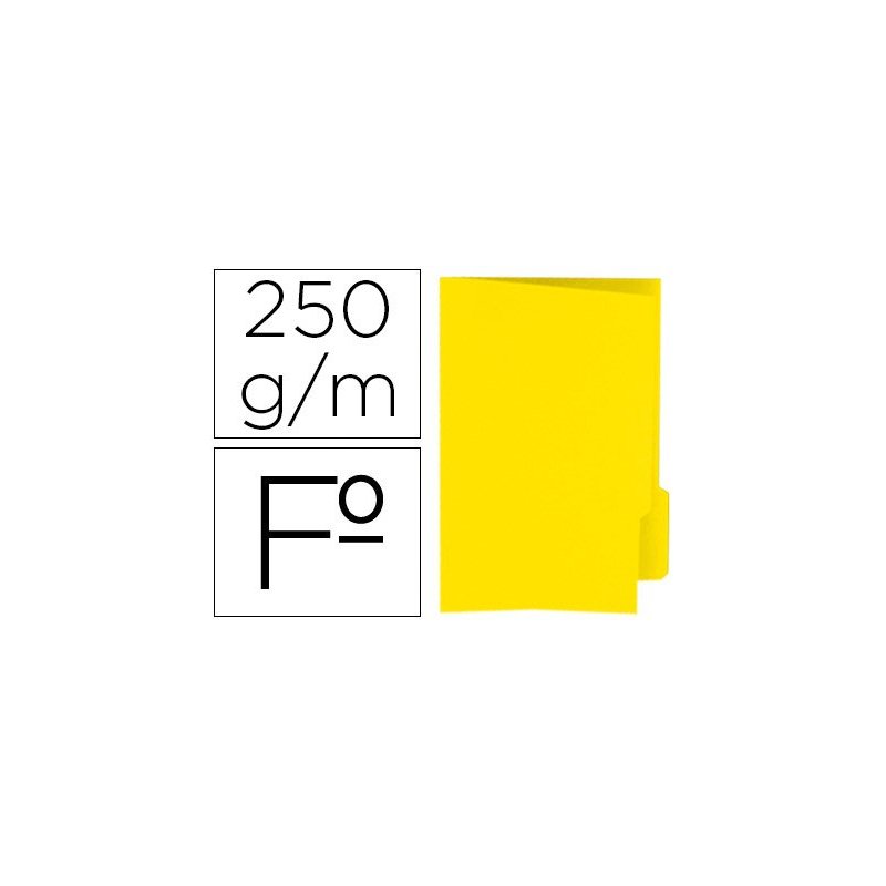 Subcarpeta cartulina gio folio pestaña derecha 250 g m2 amarillo