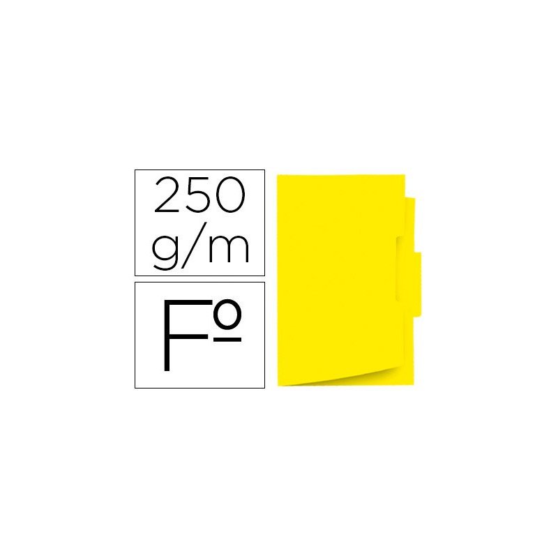 Subcarpeta cartulina gio folio pestaña central 250 g m2 amarillo