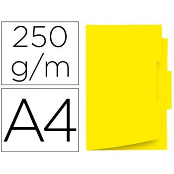Subcarpeta cartulina gio din a4 pestaña central 250 g m2 amarillo