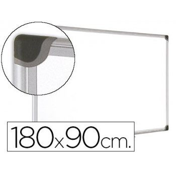 Pizarra blanca bi-office magnetica maya w ceramica vitrificada marco de aluminio 180 x 90 cm con bandeja para
