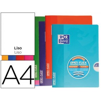 Libreta escolar oxford tapa flexible optik paper openflex 48 hojas 90 gr din a4 liso colores surtidos