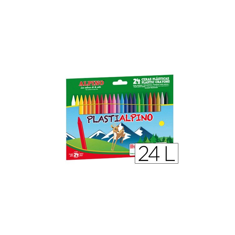 Lapices cera plastialpino caja de 24 colores