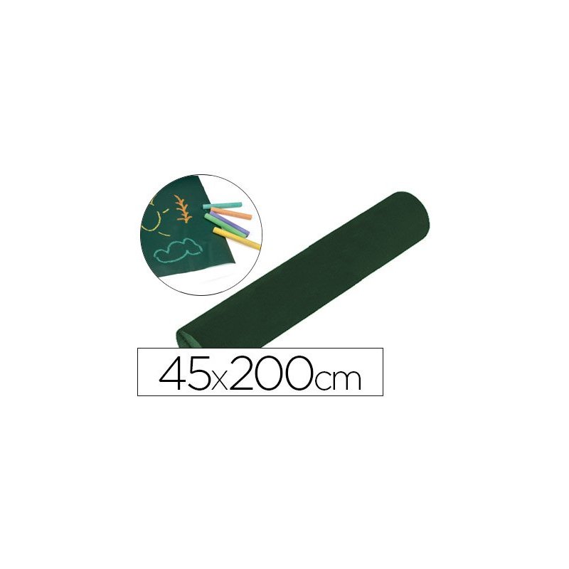Pizarra liderpapel rollo adhesivo 45x200 cm para tiza color verde