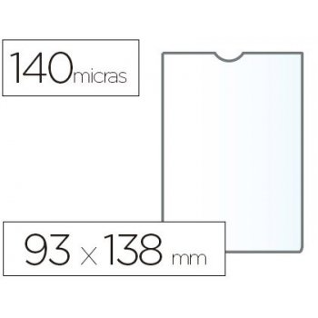 Funda portadocumento esselte plastico transparente q40 micras tamaño 93x138 mm