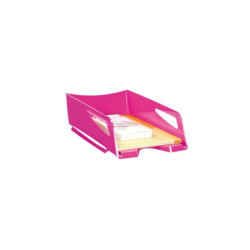 Bandeja sobremesa cep maxi de gran capacidad plastico rosa 386x270x115 mm