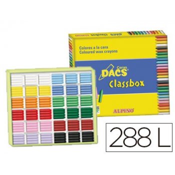 Lapices de cera dacs classbox caja de 288 unidades 12 colores surtidos