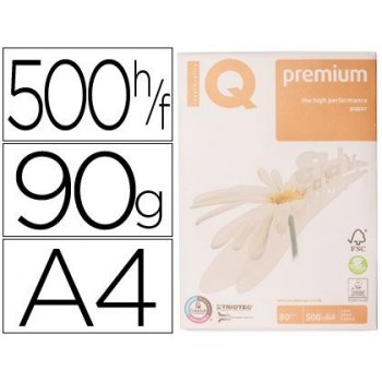 Papel fotocopiadora iq premium din a4 90 gramos paquete de 500 hojas