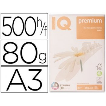 Papel fotocopiadora iq premium din a3 80 gramos paquete de 500 hojas