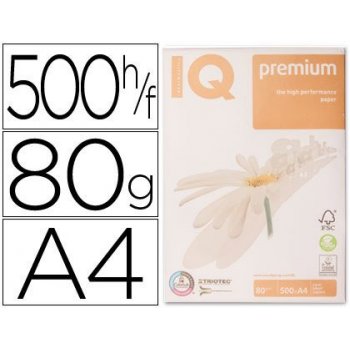 Papel fotocopiadora iq premium din a4 80 gramos paquete de 500 hojas