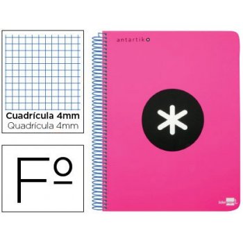 Cuaderno espiral liderpapel a-4 antartik tapa dura 80h 1 00 gr cuadro 5mm color rosa fluor