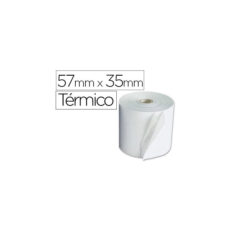 Rollo sumadora q-connect termico 57 mm ancho x 35mm diametro para maquinas terminal punto de venta