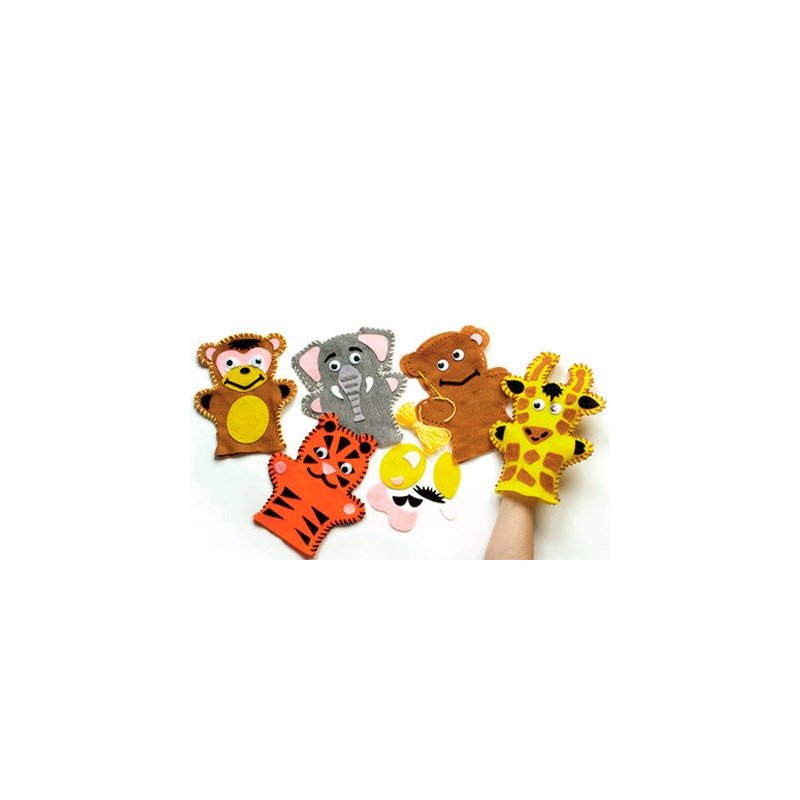 Conjunto de costura para marionetas de animales selva bolsitas de 4 unidades surtidas