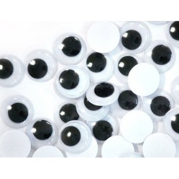 Ojos moviles autoadhesivos 15 mm color negro bolsa de 40 unidades