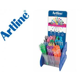 Boligrafo artline softline 1700 tinta gel expositor de 72 unidades colores surtidos