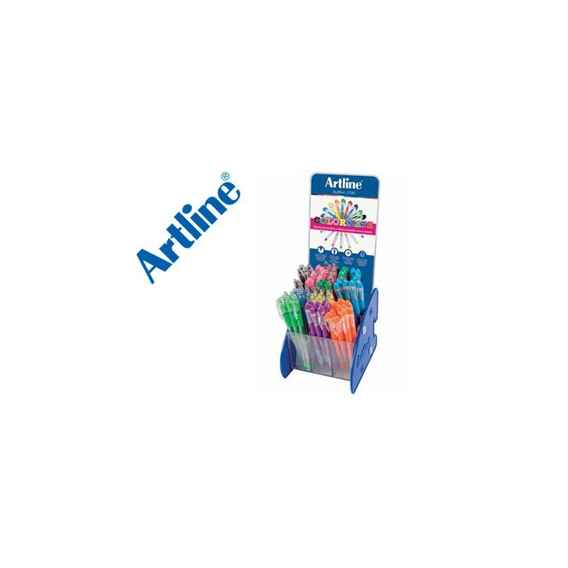 Boligrafo artline softline 1700 tinta gel expositor de 72 unidades colores surtidos