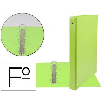 Carpeta liderpapel 4 anillas 25 mm redondas plastico folio color verde pistacho