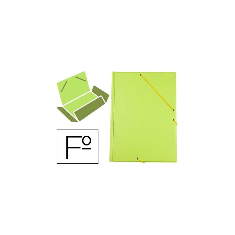 Carpeta liderpapel gomas plastico folio solapa color verde pistacho