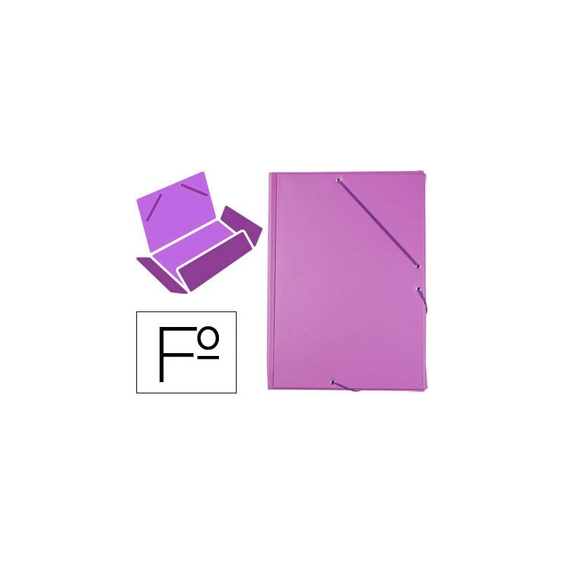 Carpeta liderpapel gomas plastico folio solapa color lila