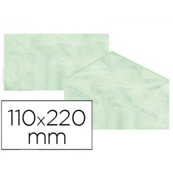 Sobre fantasia marmoleado verde 110x220 mm 90 gr paquete de 25