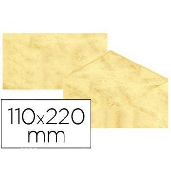 Sobre fantasia marmoleado amarillo 110x220 mm 90 gr paquete de 25