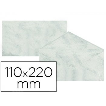 Sobre fantasia marmoleado gris 110x220 mm 90 gr paquete de 25