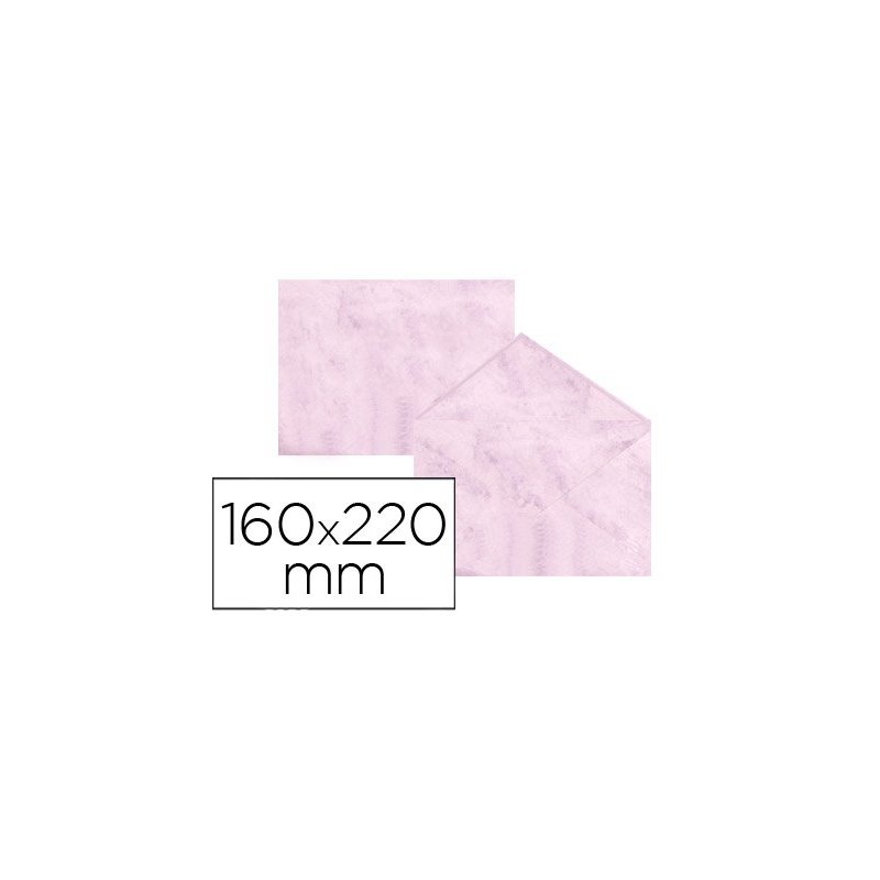 Sobre fantasia marmoleado rosa 160x220 mm 90 gr paquete de 25