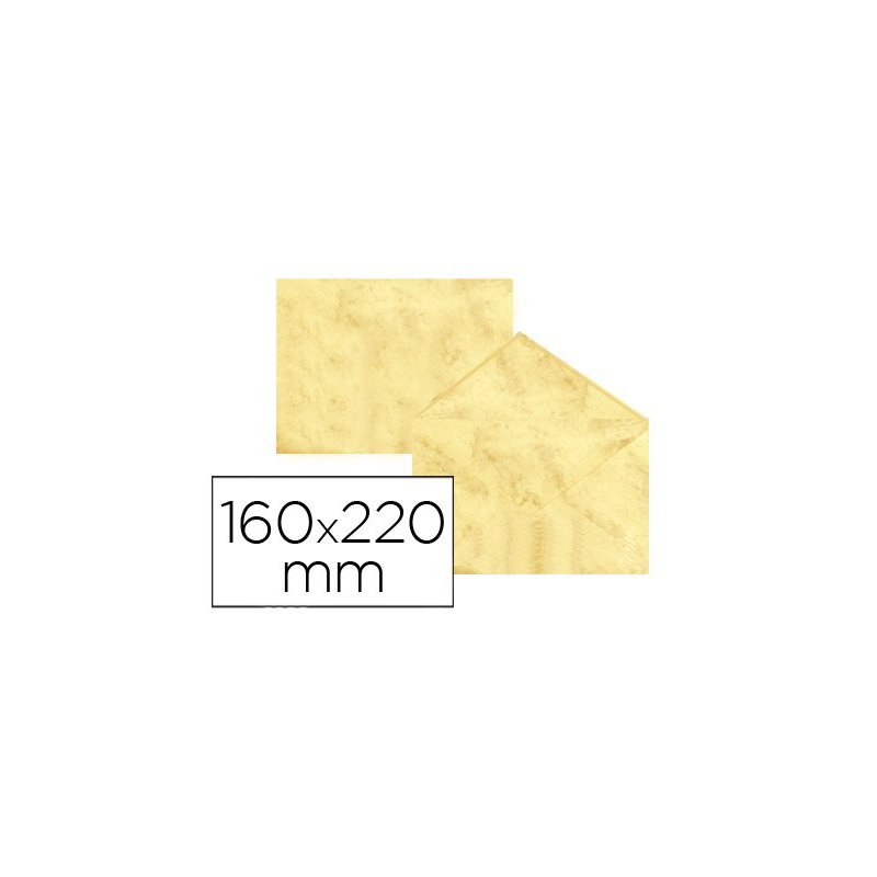 Sobre fantasia marmoleado amarillo 160x220 mm 90 gr paquete de 25