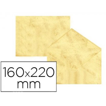 Sobre fantasia marmoleado amarillo 160x220 mm 90 gr paquete de 25