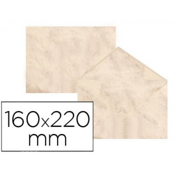 Sobre fantasia marmoleado beige 160x220 mm 90 gr paquete de 25