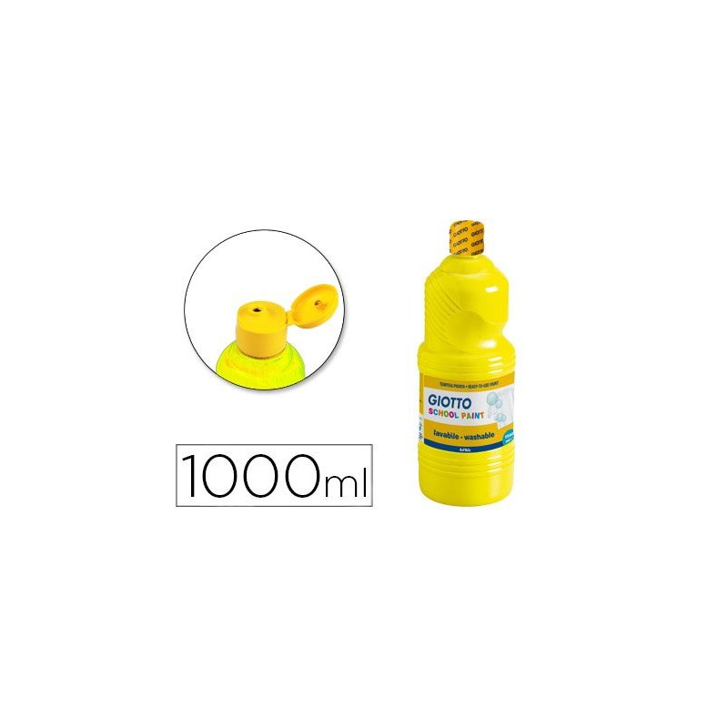 Tempera liquida giotto escolar lavable 1000 ml amarillo