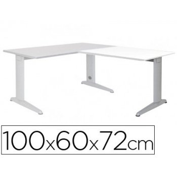 Ala para mesa rocada serie metal 60x 100 cm derecha o izquierda acabado ac04 aluminio  blanco