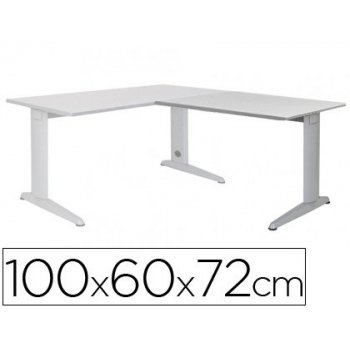 Ala para mesa rocada serie metal 60x 100 cm derecha o izquierda acabado ac02 aluminio  gris