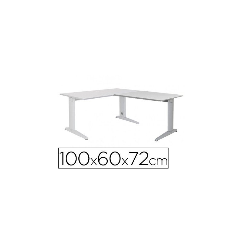 Ala para mesa rocada serie metal 60x 100 cm derecha o izquierda acabado ac02 aluminio  gris