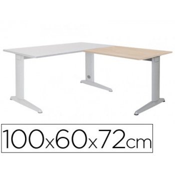 Ala para mesa rocada serie metal 60x 100 cm derecha o izquierda acabado ac01 aluminio  haya