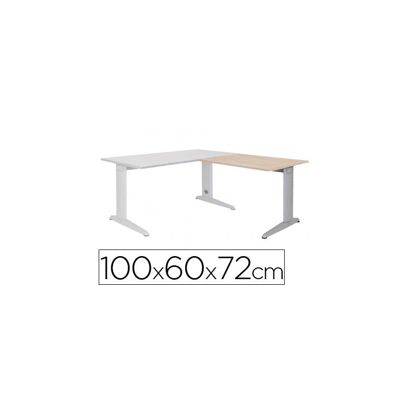 Ala para mesa rocada serie metal 60x 100 cm derecha o izquierda acabado ac01 aluminio  haya