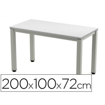 Mesa de oficina rocada executive 2005ad02 aluminio  gris 200x100 cm