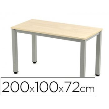 Mesa de oficina rocada executive 2005ad01 aluminio  haya 200x100 cm