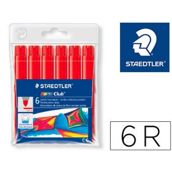 Rotulador staedtler color jumbo trazo 3 mm cajas unicolor rojo