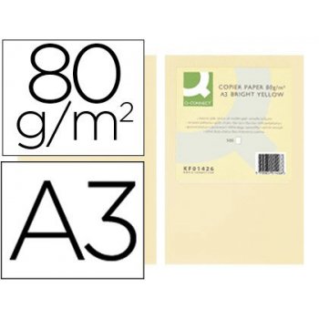 Papel color q-connect din a3 80gr crema paquete de 500 hojas