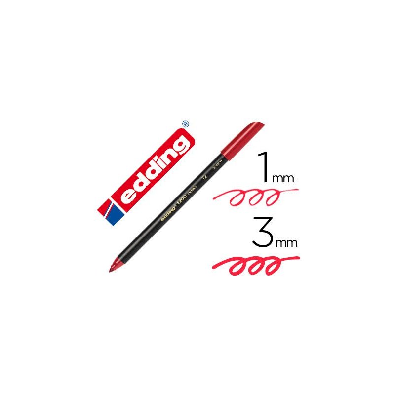 Rotulador edding punta fibra 1200 rojo metalizado n 72 punta redonda 1-3 mm