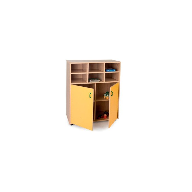 Mueble madera mobeduc intermedio armario y casillero haya blanco 90x112x40 cm