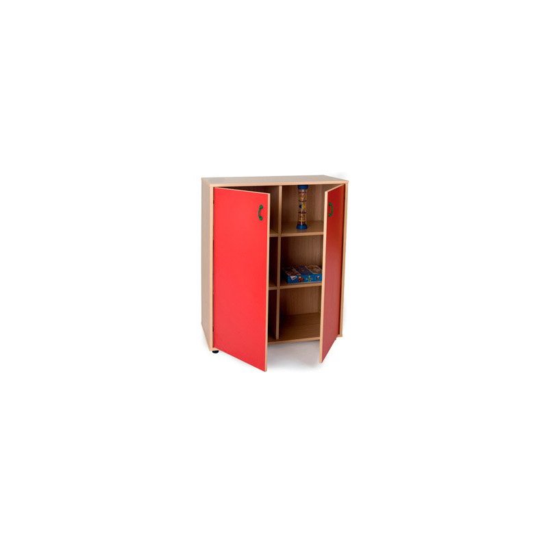 Mueble madera mobeduc intermedio armario 6 casillas haya blanco 90x112x40 cm