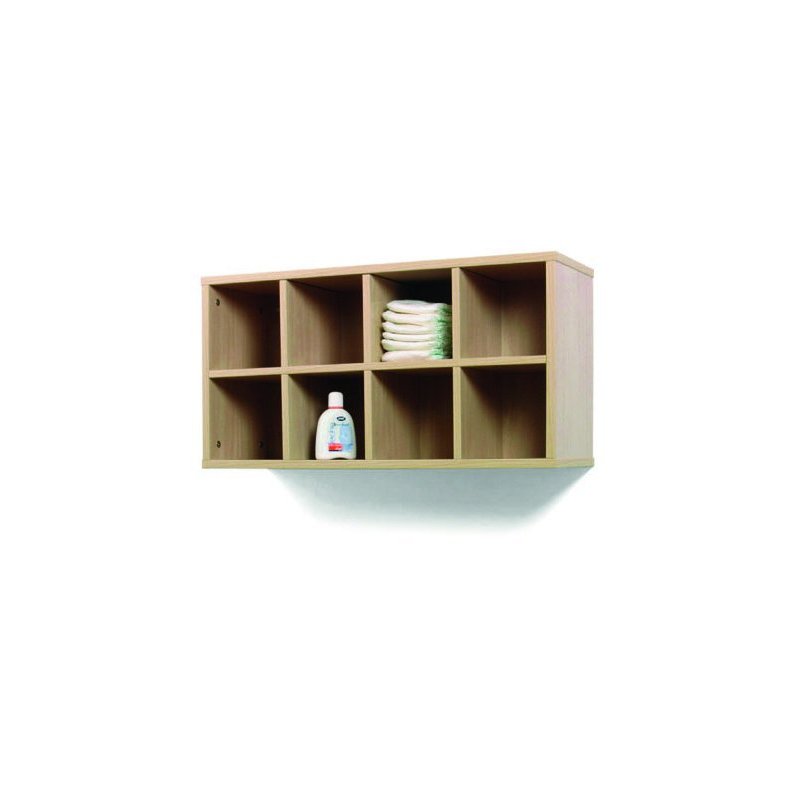 Mueble madera mobeduc casillero 8 casillas haya blanco 80x42x28 cm